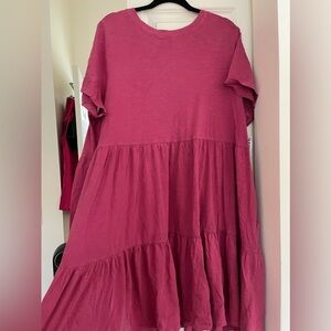 Old navy pink tiered cotton dress
